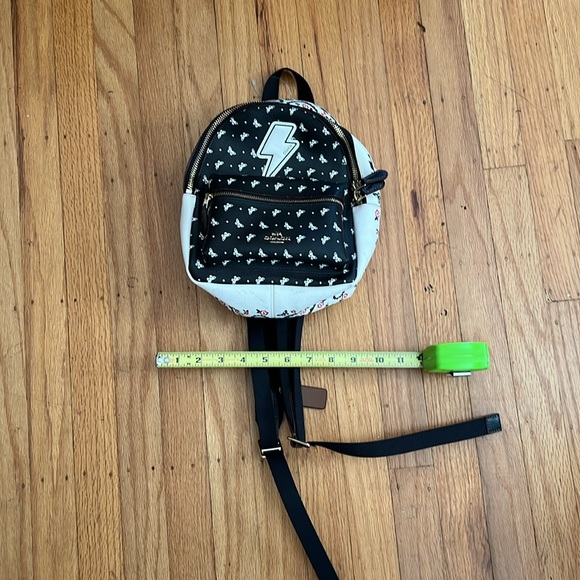 Coach Black White Mini Backpack lightning bolt bandanna ditsy butterfly pattern - Picture 8 of 9